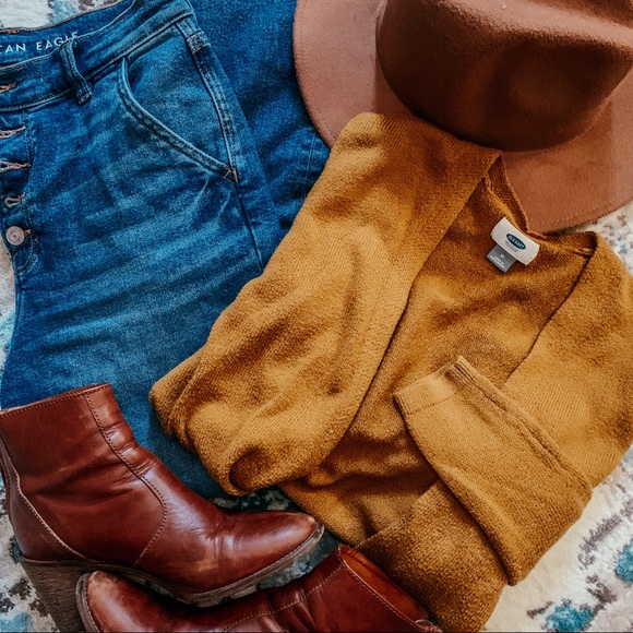 Old Navy Sweaters - Mustard Brown Cardigan